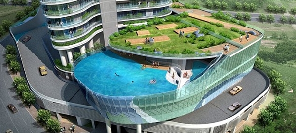 Độc đáo ý tưởng thiết kế bể bơi ở ban công - Archi