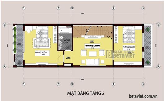 Giải pháp không gian cho nhà phố hiện đại 3 tầng | ảnh 3