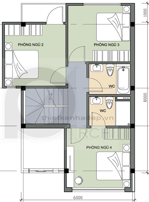 Tư vấn thiết kế nhà ở hướng Nam trên diện tích 6x8m | ảnh 2