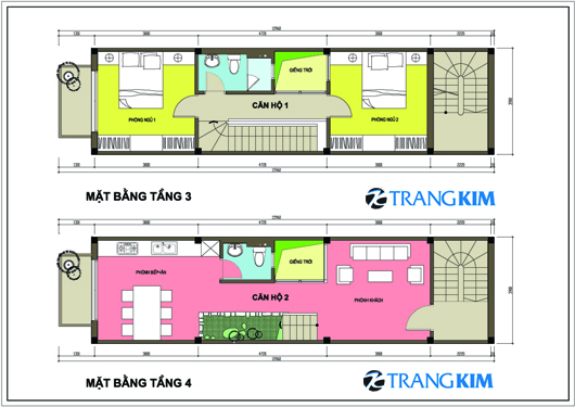 Thiết kế nhà trên đất 3,9x14m cho hai hộ gia đình | ảnh 2
