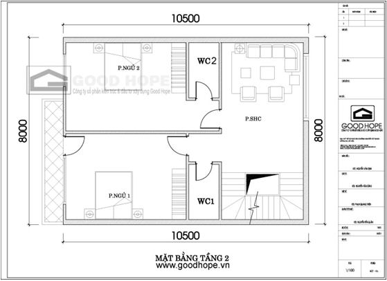 Tư vấn thiết kế nhà phố 3 tầng trên đất 8x10,5m | ảnh 2
