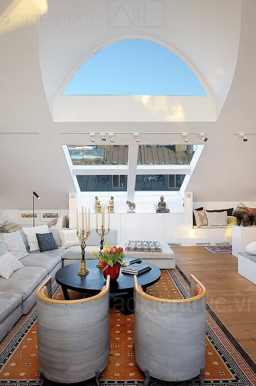 Ý tưởng thêm gác lửng cho tầng áp mái - Archi