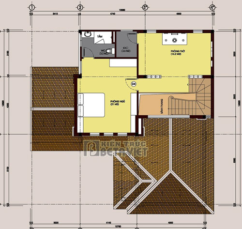 Thiết kế biệt thự 2 tầng trên mảnh đất méo | ảnh 4