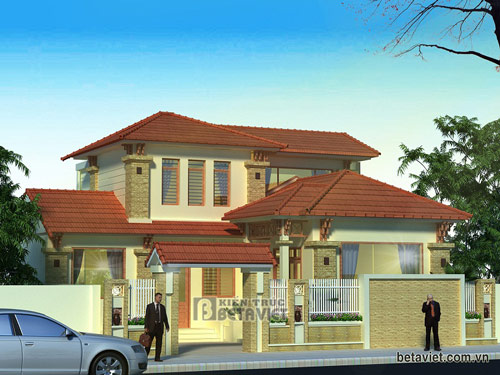 Thiết kế biệt thự 2 tầng trên mảnh đất méo | ảnh 6