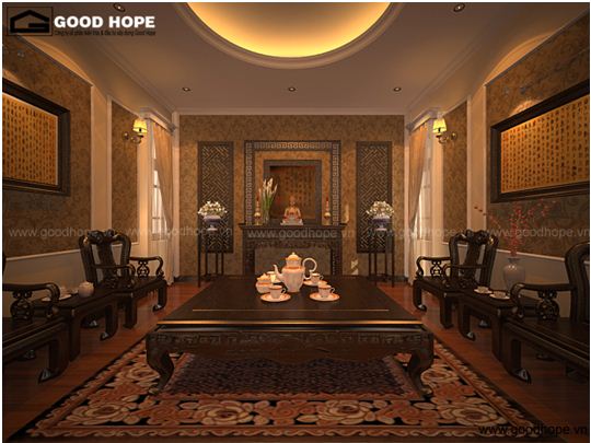 Thiết kế nội thất biệt thự cổ điển 1 tầng - Archi