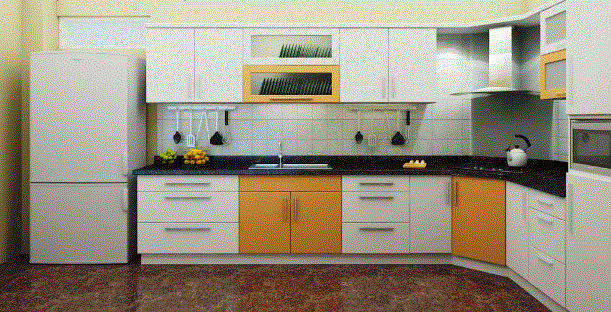 Bố trí nội thất bên trong tủ bếp hình chữ L - Archi